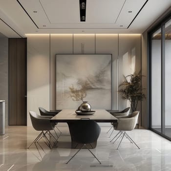 Simple and elegant business environment with minimalistic decor.
