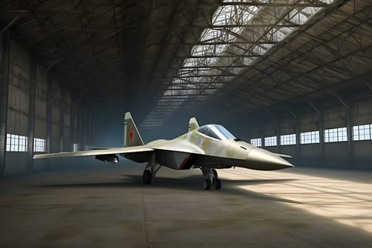 Fictional stealth fighter plane. Neural network AI generated art