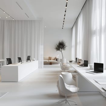 Simple and uncluttered business environment with minimalistic decor.