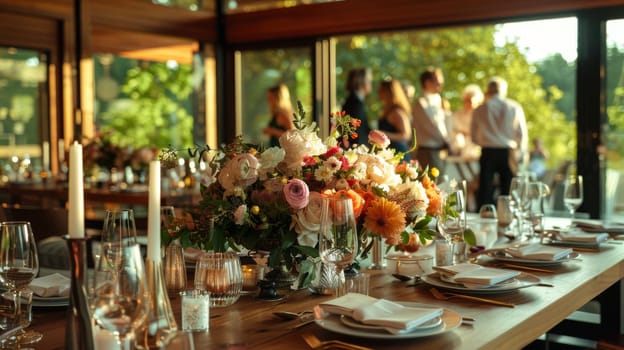 Uncluttered party decor enhances the natural beauty of the space