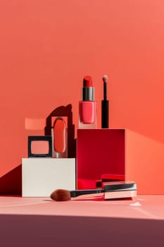 Stylish copy space featuring high-quality makeup products.