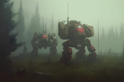 New robotic technologies combat drones. Neural network AI generated art