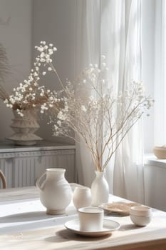 Sophisticated mockup setup adorned with delicate decoration for a refined aesthetic.