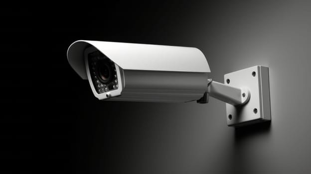 Security Camera isolate on black background. Neural network AI generated art