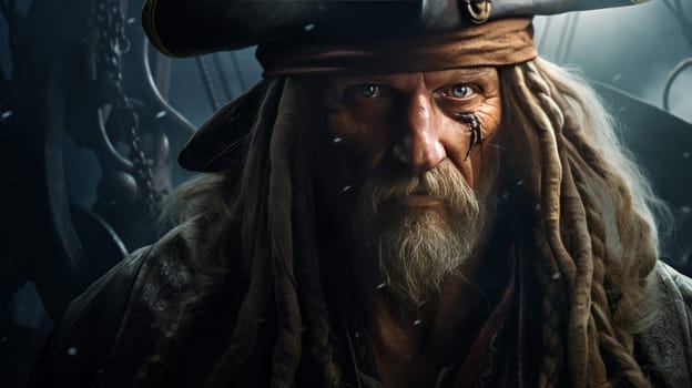 medieval bearded pirate. Neural network AI generated art