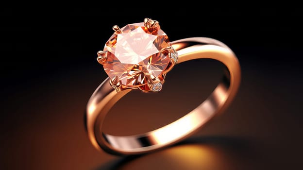 beautiful gold ring with tourmaline and diamonds. Neural network AI generated art
