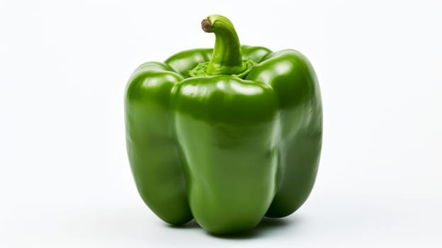 Green pepper on white background. Neural network AI generated art