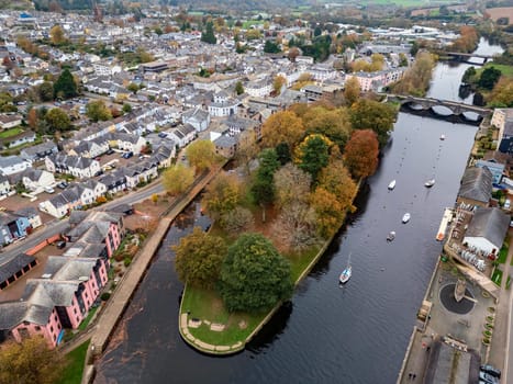The River Dart and the town of Totnes in Devon, southwest England.