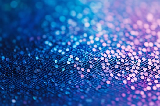 A vibrant blend of blue and purple glitter sparkles under soft lighting, creating a mesmerizing and colorful effect.