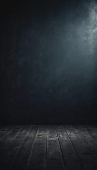 This dark grunge background features a scratched texture with grain noise, providing a gritty and worn-out look ideal for various creative applications and designs. Generative AI.