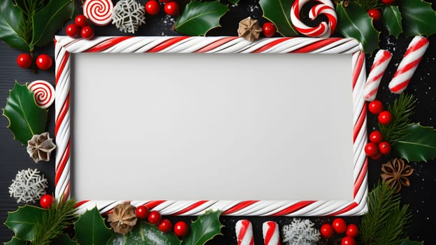 Bright Christmas frame. Neural network AI generated art