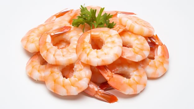 Shrimp on a white background. Neural network AI generated art