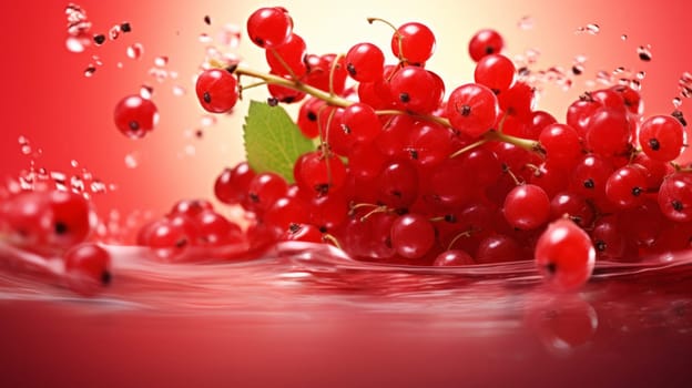 Lots of fresh redcurrants. ai generated art image