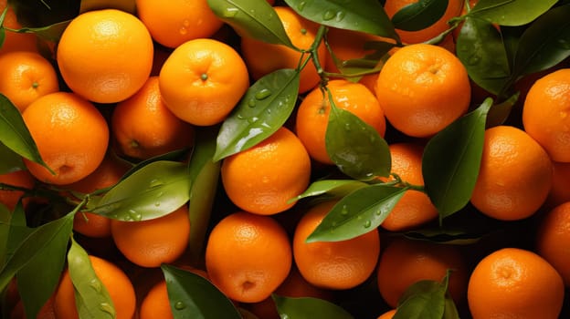 Ripe tasty tangerines as background. ai generated art image