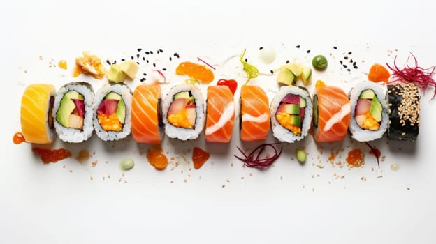 Sushi menu. Japanese food. ai generated art image