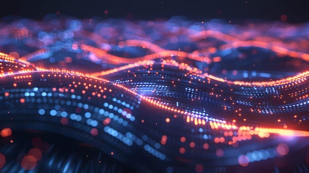 Digital abstract background. Can be used for technological processes, neural networks and AI, digital storages, sound and graphic forms, science, education, etc.