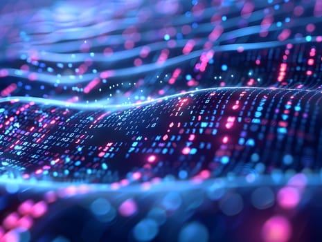 Digital abstract background. Can be used for technological processes, neural networks and AI, digital storages, sound and graphic forms, science, education, etc.