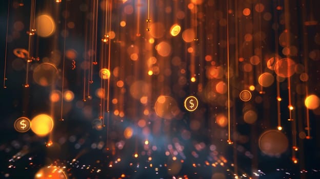 Abstract digital money rain concept