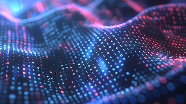 Digital abstract background. Can be used for technological processes, neural networks and AI, digital storages, sound and graphic forms, science, education, etc.