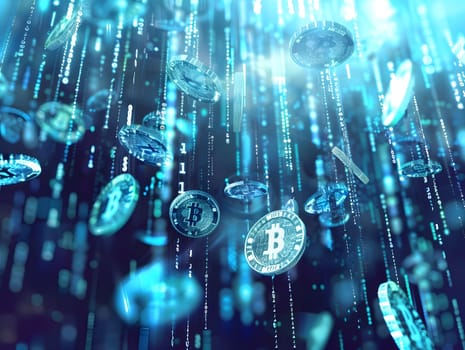 Abstract digital money rain concept