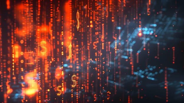 Abstract digital money rain concept