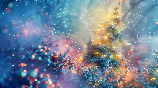 Abstract fantasy festive Christmas tree background