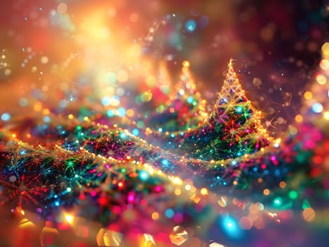 Abstract fantasy festive Christmas tree background