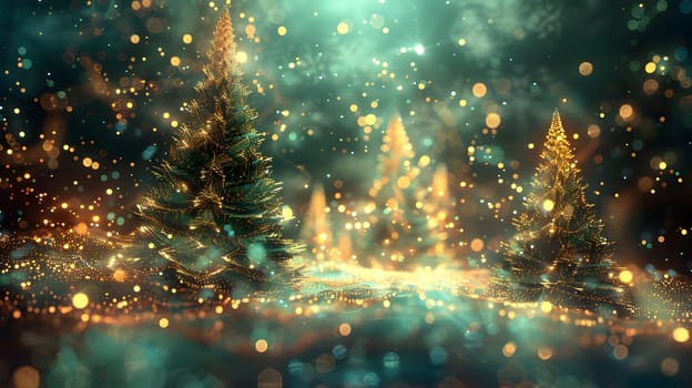 Abstract fantasy festive Christmas tree background