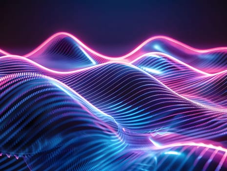 abstract futuristic background with pink blue glowing neon
