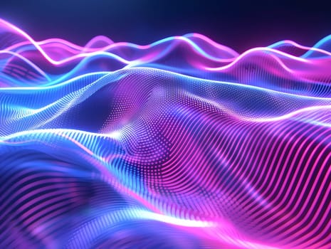 abstract futuristic background with pink blue glowing neon