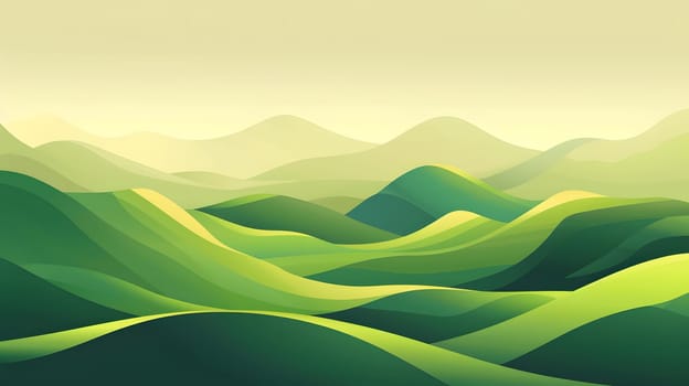 Abstract green landscape wallpaper background illustration