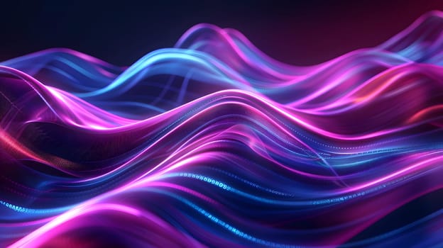 abstract futuristic background with pink blue glowing neon