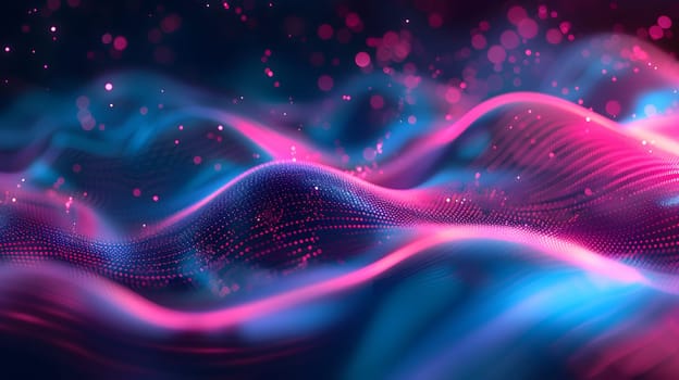 abstract futuristic background with pink blue glowing neon