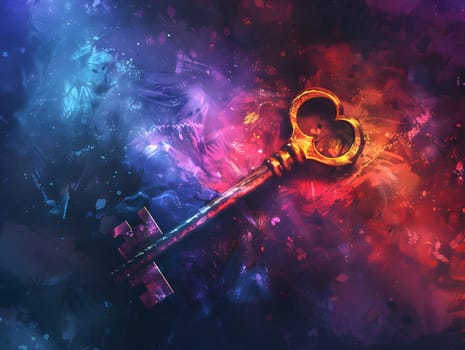 Abstract Key on Dark Background