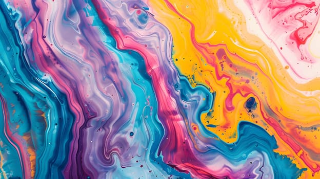 Abstract marble acrylic paint ink painted waves
