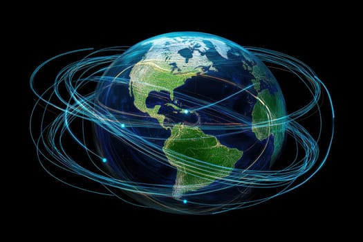 Explore the concept of a digital globe, representing floating search queries in a vibrant design, symbolizing global connectivity and information flow.