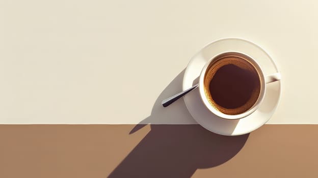 A minimalist scene highlighting the beauty of a hot cup of coffee