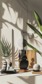 Artistic mockup setup showcasing decorative elements for a unique presentation.