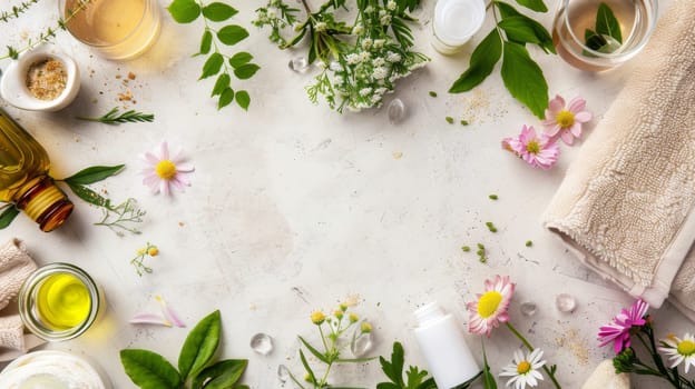 Beauty and wellness composition crafted with clear space for personalized text
