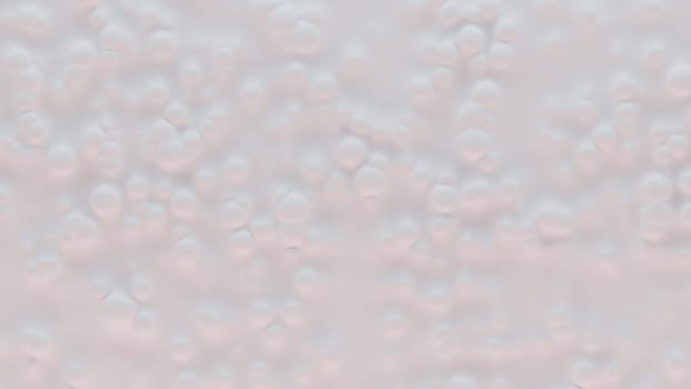 Bubbles over white surface, heavy bokeh effect. Abstract background. Digital 3D rendering.