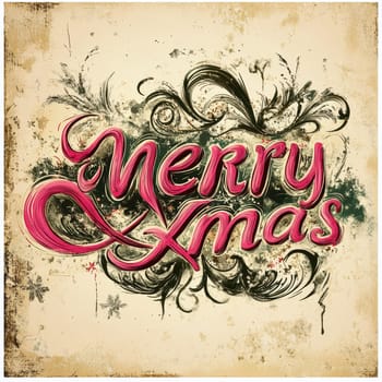 This artwork features a vibrant Merry Xmas design filled with intricate swirls and a vintage background perfect for holiday celebrations.