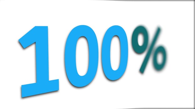 100 text. Computer generated 3d render