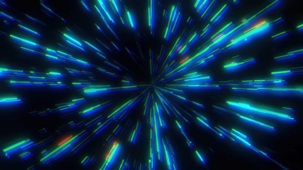 Glitch neon lines. Computer generated 3d render