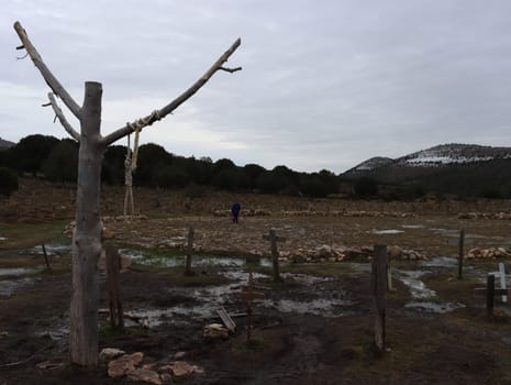 cemetery from the movie the good, the bad and the ugly in the present day sad hill
