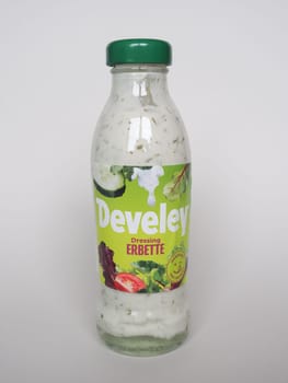 MUNICH, GERMANY - SEPTEMBER 12, 2024: Bottle of Develey salad dressing