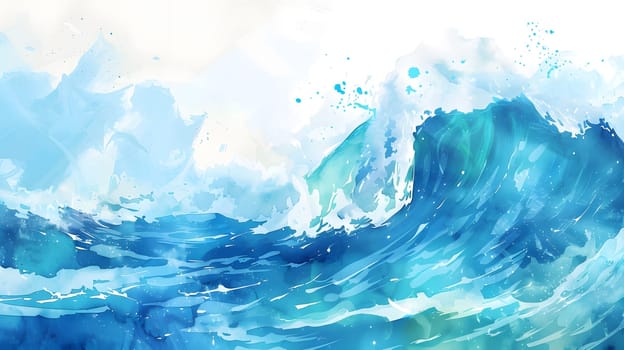 Abstract watercolor big wave for textures