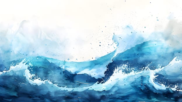 Abstract watercolor big wave for textures