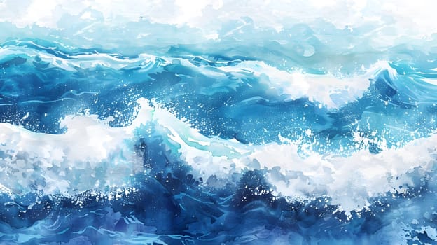 Abstract watercolor big wave for textures