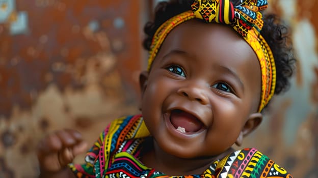 Adorable African baby in traditional clothing