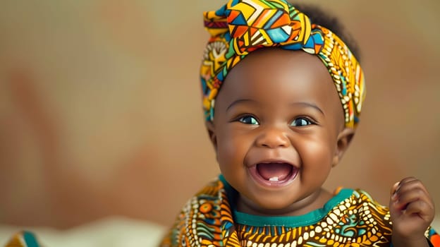 Adorable African baby in traditional clothing